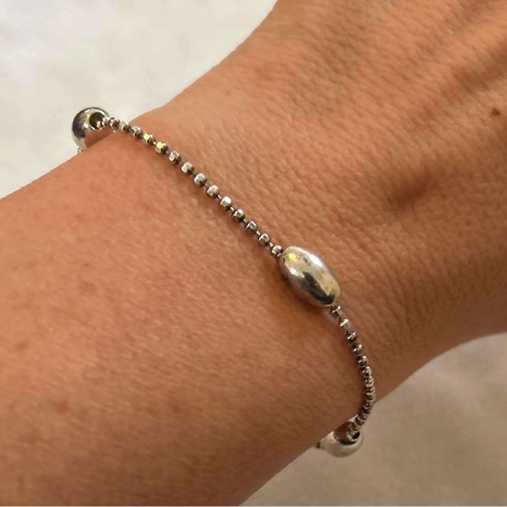 Vintage Sterling Silver Beaded Bracelet Made in Italy